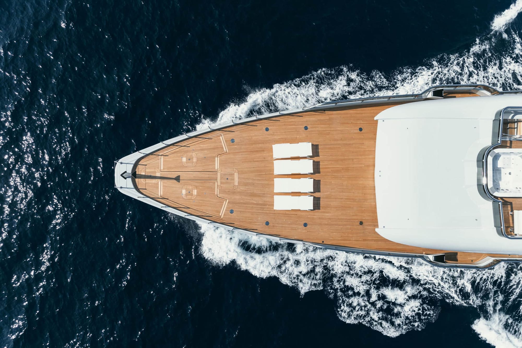 Superyacht with diver — signature Yacht Media Crew shot